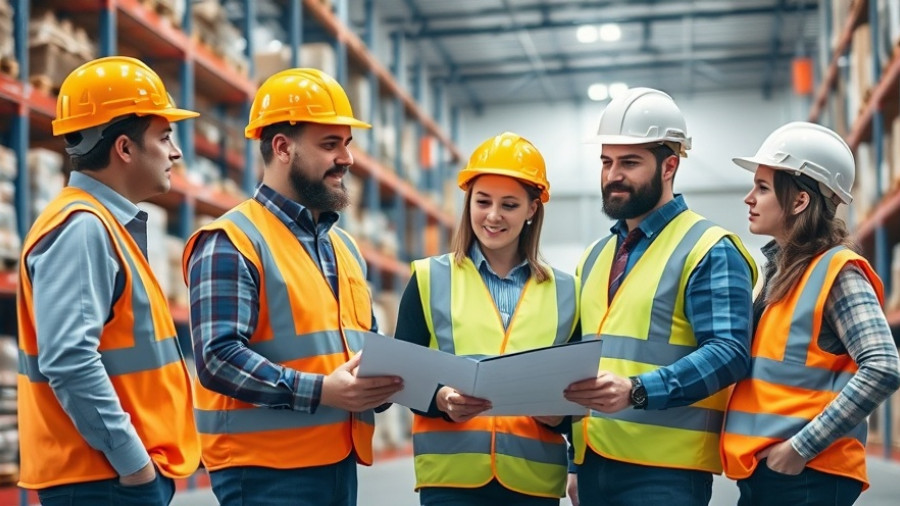 Warehouse team discussing essential inventory forecasting methods.