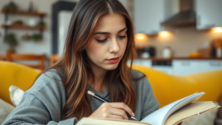 Focused young woman writing in a notebook, protecting deep work time.