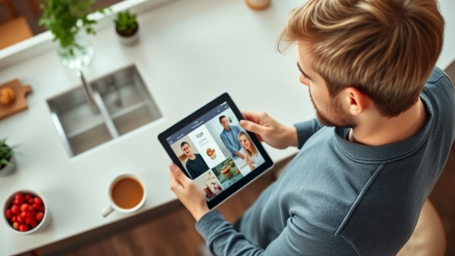 Person using tablet for home renovation checklist in kitchen.