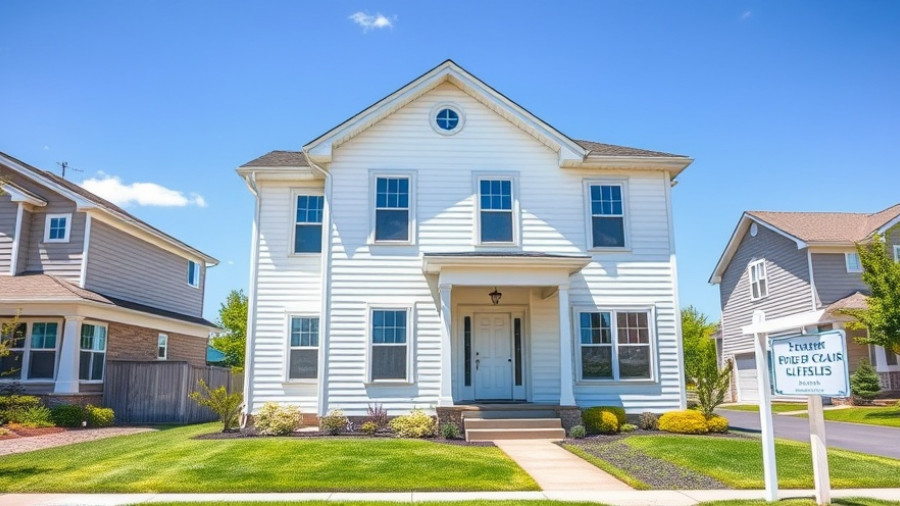 Charming white house for sale in suburban neighborhood.
