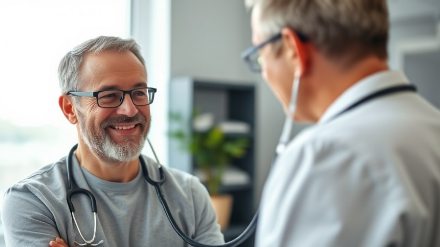 Doctor checks patient in Maryland clinic focusing on Metabolic Syndrome.