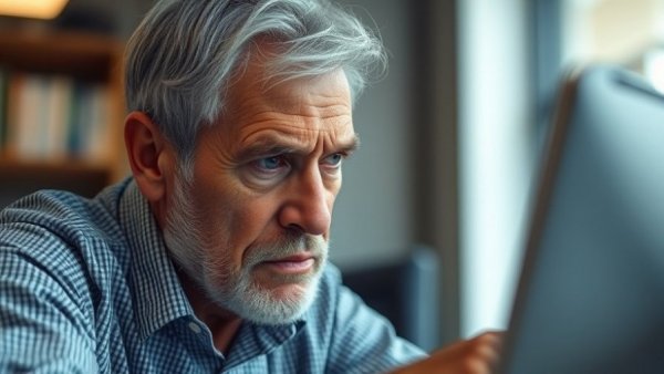 Thoughtful older man reflecting on retirement job security.