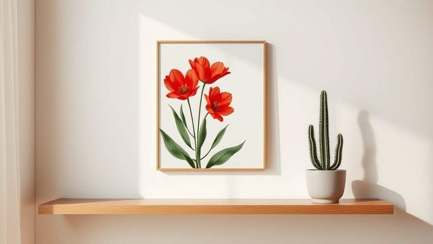 Elegant botanical painting emphasizing the emotional value of printed pictures in a minimalist space.