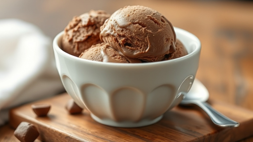 Indulge in healthy ice cream alternatives with a bowl of chocolate ice cream.