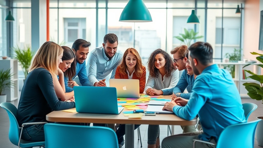 Professionals collaborating on a content marketing strategy using measurable outcomes.