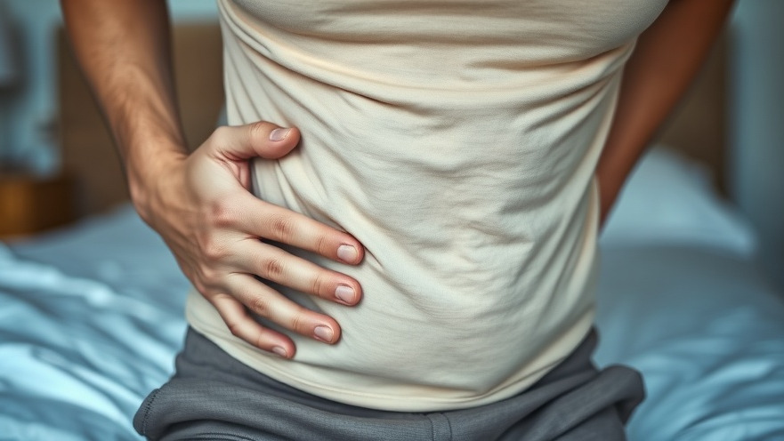 Middle-aged man with a concerned expression, contemplating flatulence remedies for digestive health.