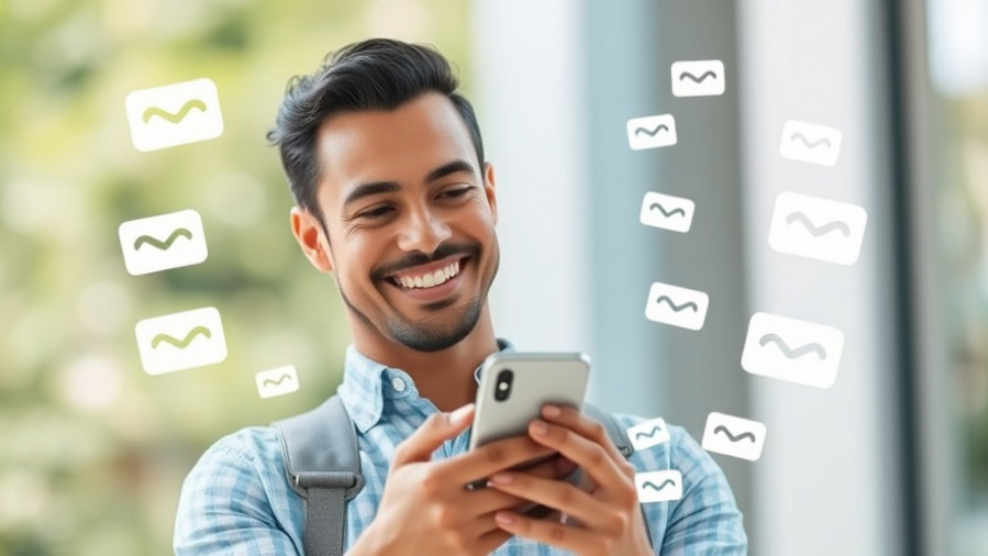 Smiling small business owner with smartphone, showcasing WhatsApp business tools.