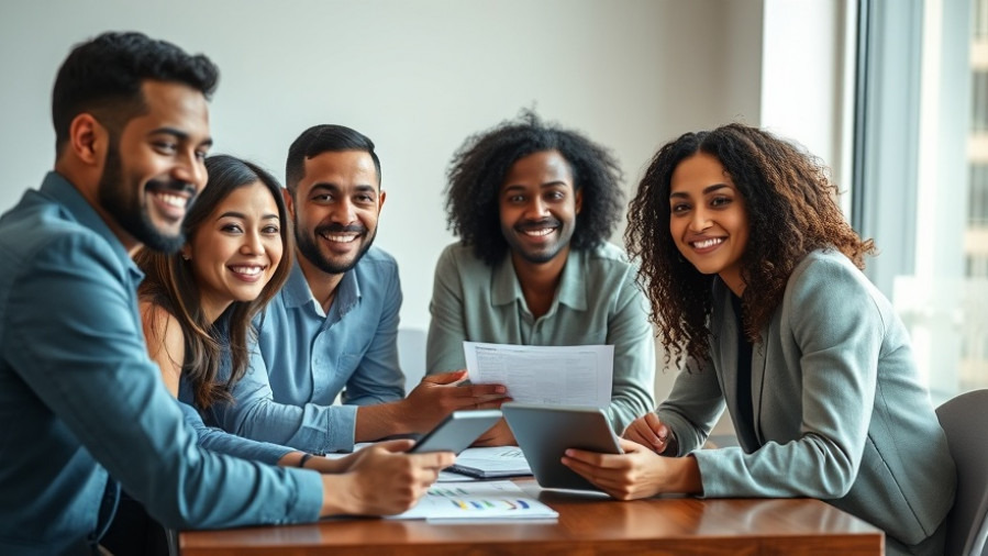 Diverse professionals collaborating, boosting team creativity and critical thinking in businesses.