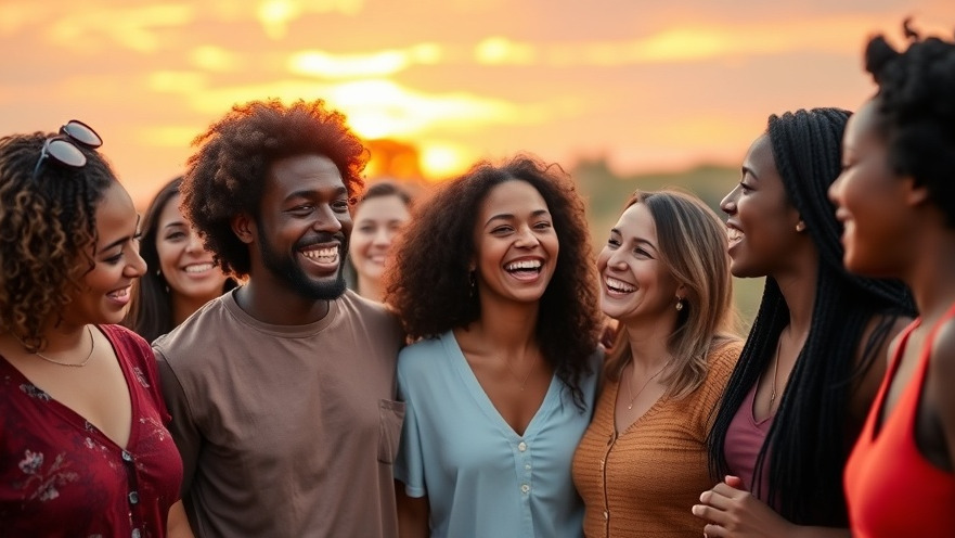 Diverse group enjoying outdoor moments, emphasizing health and wellness and community engagement.