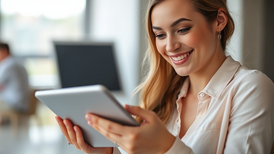 Confident event planner analyzes automated email workflows with event management software.
