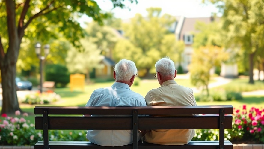 Maryland retirement planning: an older couple discusses financial security strategies in a sunny park.