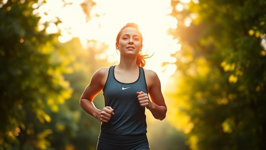 Young adult jogging in activewear, embodying mental well-being and physical activity benefits.