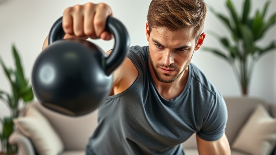 Focused individual strength training with kettlebell; fitness tips for health goals.