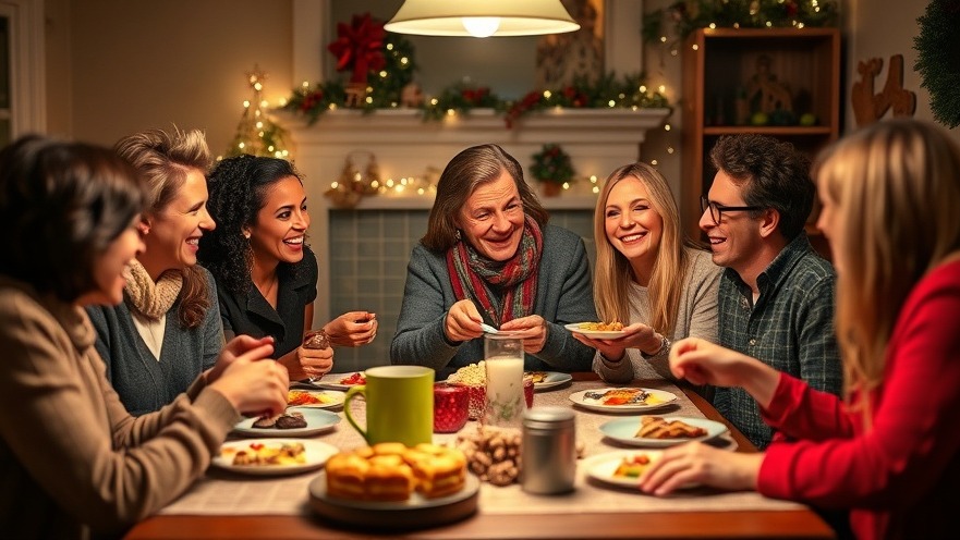 Friends celebrating Maryland holidays with budget planning amid festive treats.