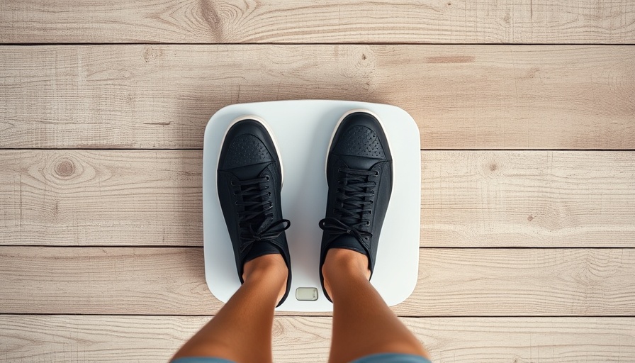 Person on scale with black sneakers on wooden floor; diet foods that make you gain weight.