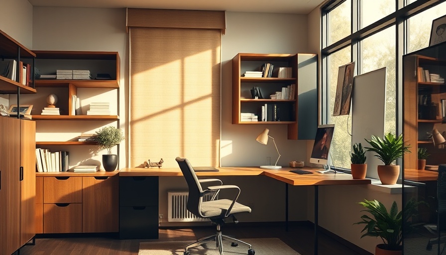 Modern home office setup with sleek design and organized elements