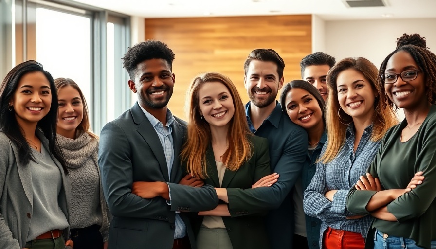 Diverse professionals in a modern office showing happiness in ethical workplaces.