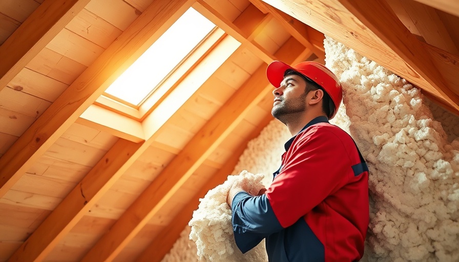 Professional installing insulation in attic space.