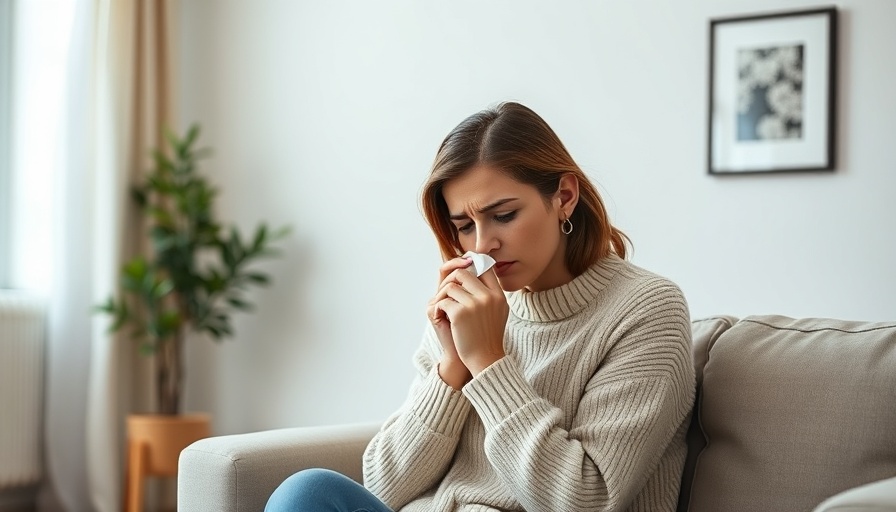Woman feeling uncomfortable indoors, illustrating stuffy home conditions.