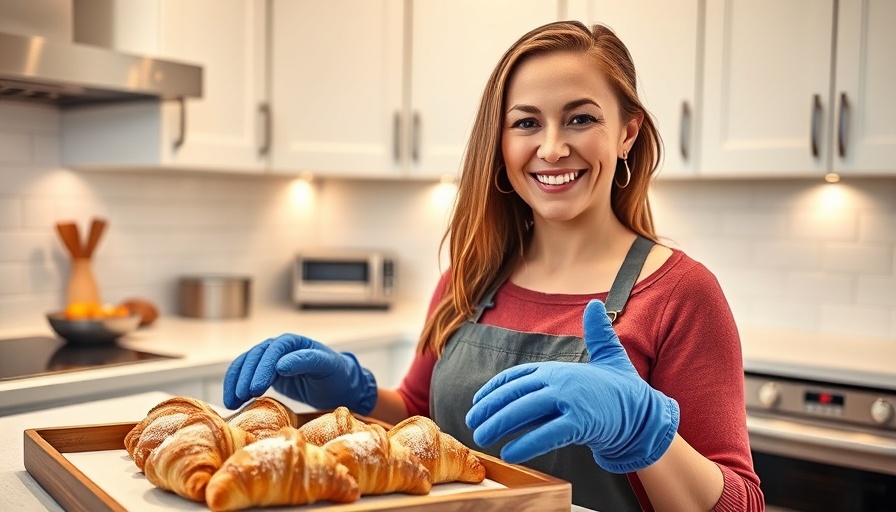 Woman baking croissants in a kitchen considering full-time side hustles.