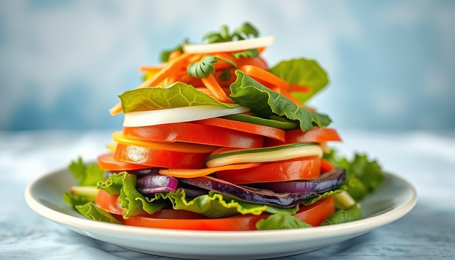 Earth-friendly recipes for sustainable living with colorful layered vegetable dish.