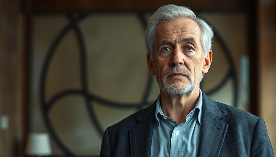 Determined older man in suit looking serious for bulletproof your finances.
