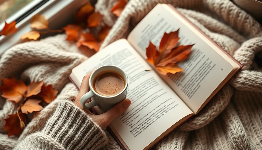 Cozy scene of a person staying warm with a mug and book indoors.