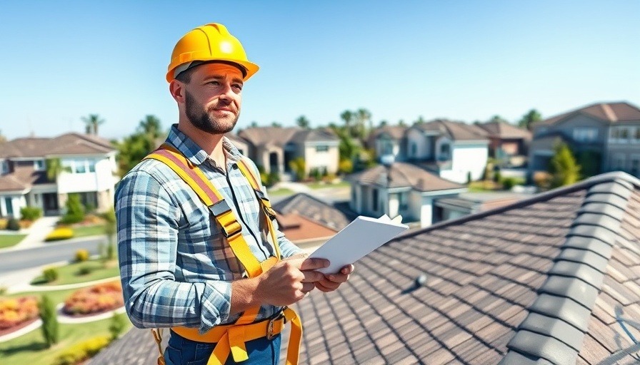Roofer conducting roof repairs and maintenance inspection
