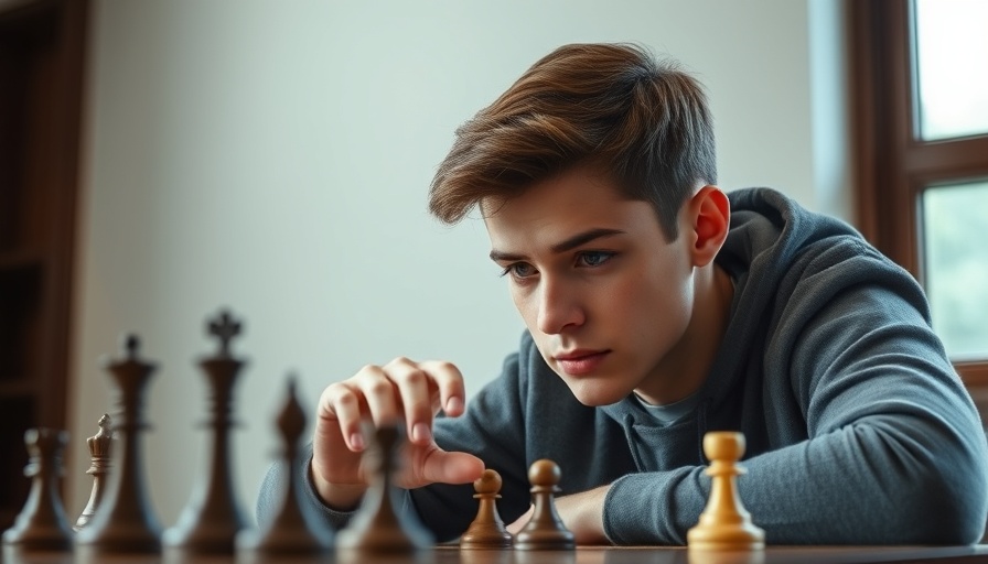 Young man playing chess, exemplifying better decision making strategies.