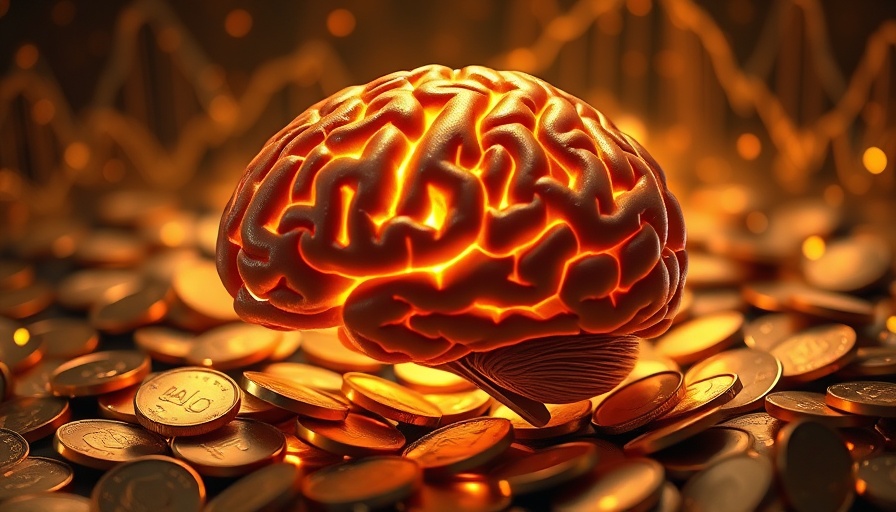 Brain surrounded by coins illustrating psychological trick to boost your wealth.
