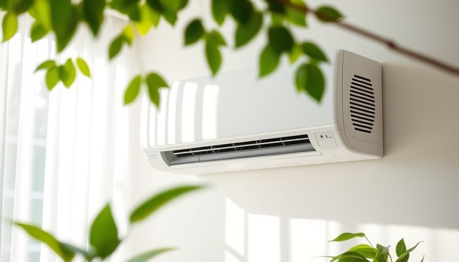 Modern AC on wall emitting fresh cool air, AC installation process context.