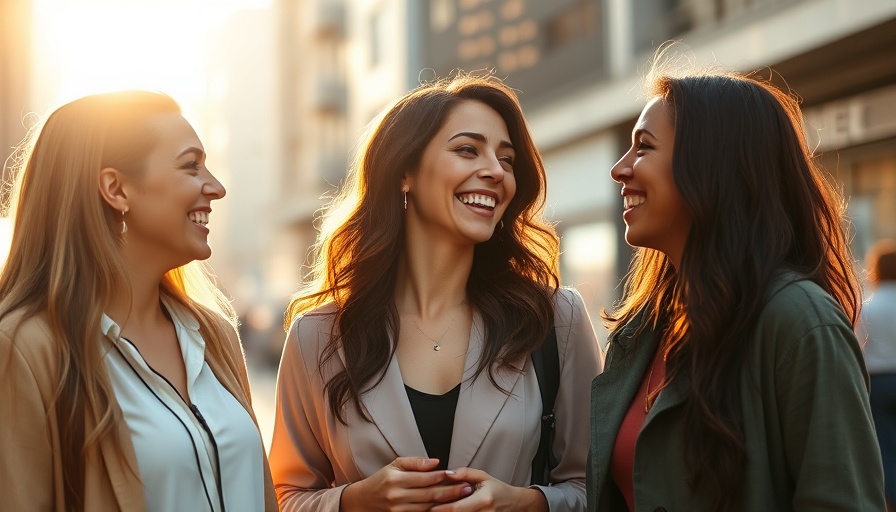 Friends sharing a joyful moment outdoors, highlighting mental health benefits.