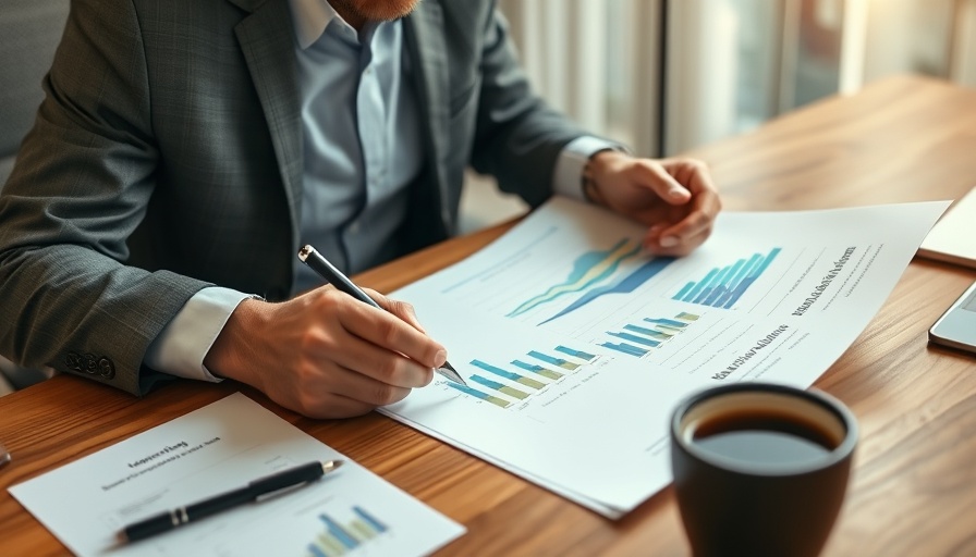 Focused individual analyzing marketing graphs; effective local marketing tactics