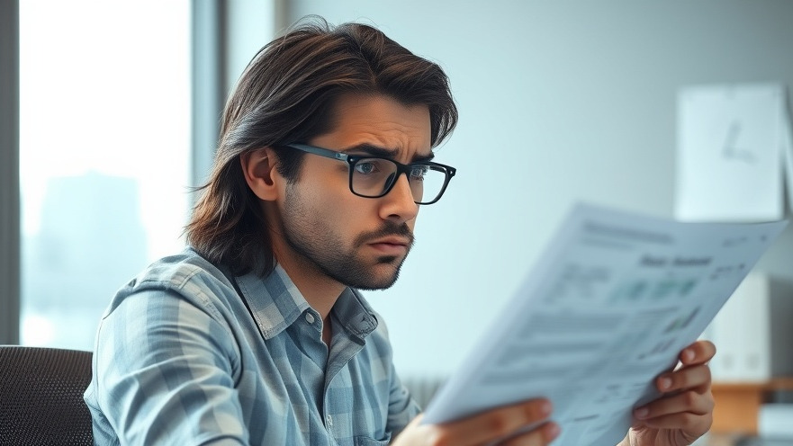 Worried small business owner reviewing organized financial records for tight cash flow warning signs.
