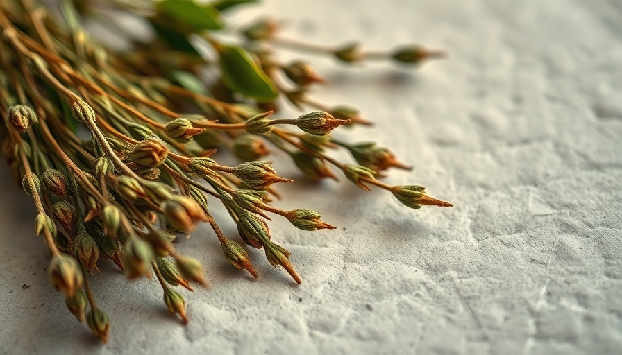 Ancient herbal sprigs on paper, showcasing natural textures.