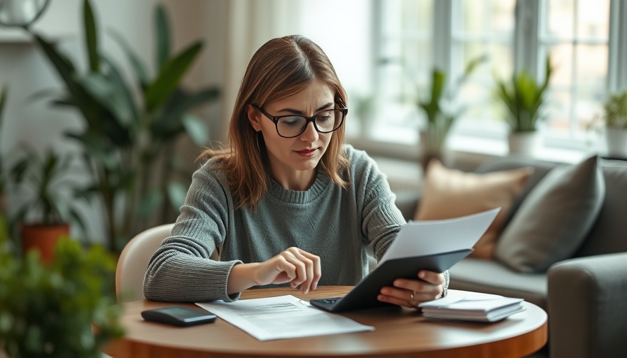 Woman calculating estimated taxes for self-employed individuals at home.