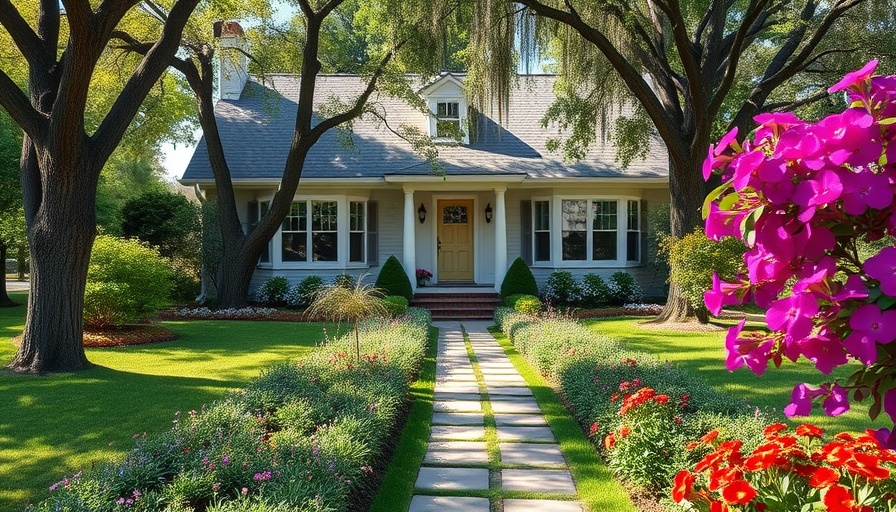 A charming suburban home with garden, relating to buying a house before divorce is final.