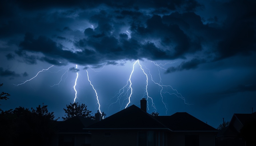 Dramatic lightning storm depicting rising costs of home insurance.