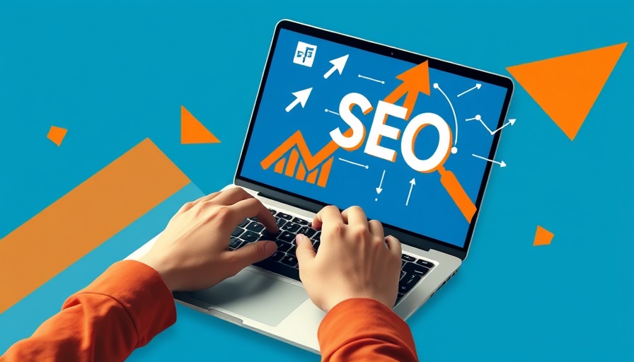 Graphic of laptop and SEO icons for AI SEO tools