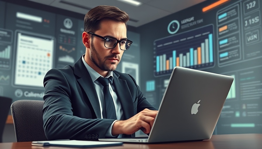 Professional analyzing digital calendar with tools and graphs