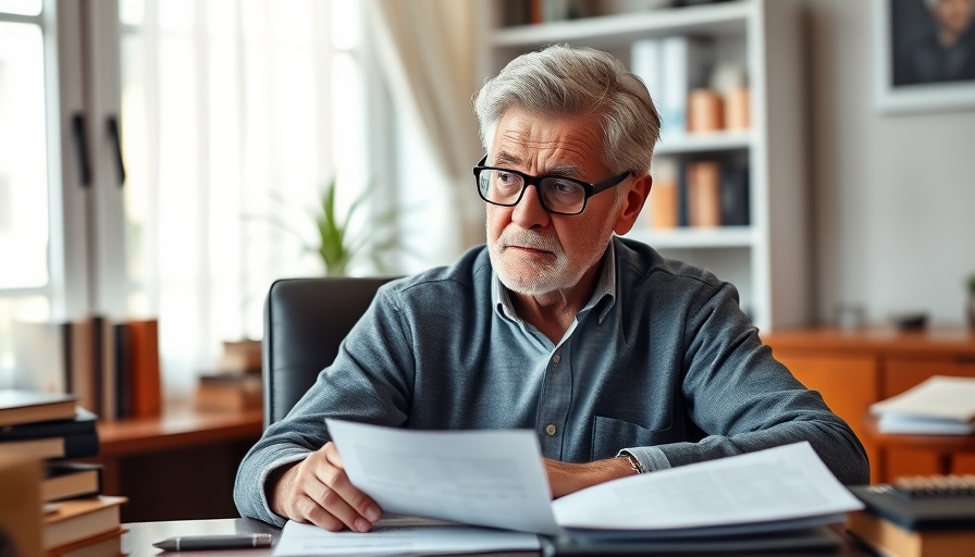 Contemplative elderly man delaying retirement by a year in study.