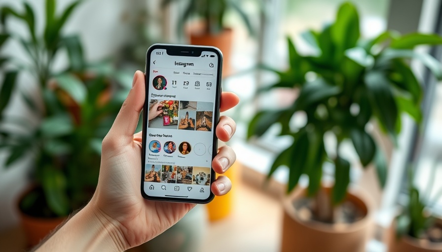 Smartphone displaying Instagram profile, Instagram SEO concept.