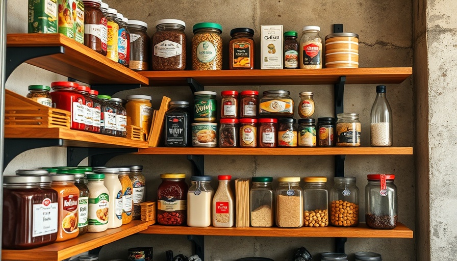 Organized pantry shelves in kitchen with food items, how to build a walk in pantry.
