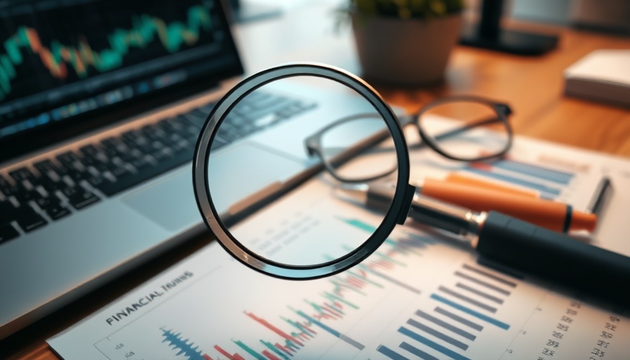 Financial analysis with charts and magnifying glass for smart financing strategies.