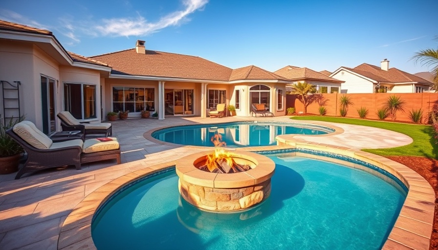 Outdoor space with pool and fire pit illustrating assessed value vs. market value.