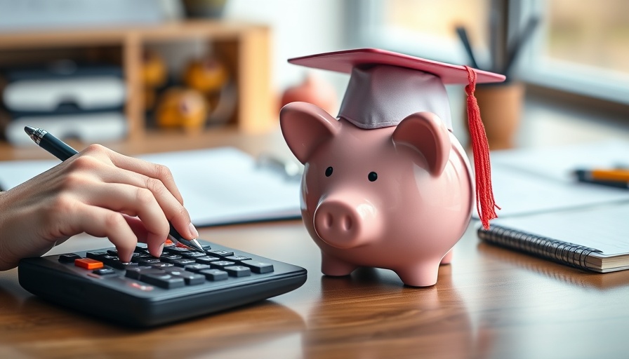 Piggy bank with graduation cap beside calculator, questioning if college is worth the cost.