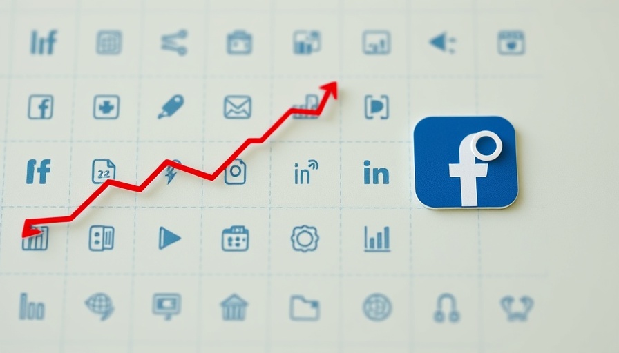 Minimalistic grid with icons symbolizing Facebook statistics 2025.