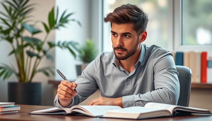Young professional contemplating 80/20 rule for business productivity.
