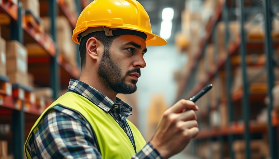 Warehouse worker mastering inventory control in safety gear.
