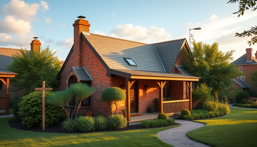 Brick cottage in lush greenery, highlighting potential common hidden issues in older homes.